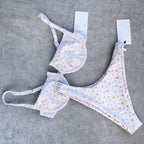 Women Seperated Swimwear Retro Dot Steel Bracket Gathered Sexy Bikini Bella Mia