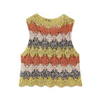 Summer Women Clothing Street Casual Hollow Out Cutout Round Sleeveless Knitwear Bella Mia
