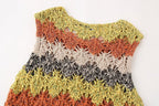 Summer Women Clothing Street Casual Hollow Out Cutout Round Sleeveless Knitwear Bella Mia