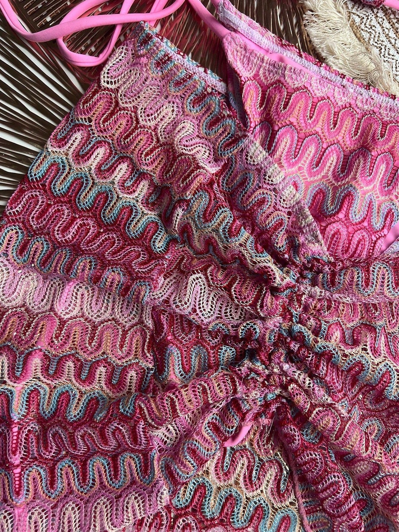 Bikinx Women Summer Beach Wave Pattern Halter Strap Sexy Bikini Set With Cover Up Skirt Bella Mia