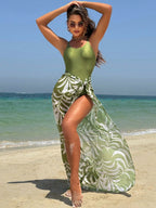 Bikinx Sexy One Piece Swimsuit And Printed Skirt Two Piece Set Bella Mia