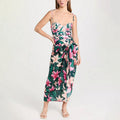 Gathering Belly Covering Sexy High Waist Bikini One Piece Swimsuit Suit Chiffon Dress Bella Mia