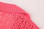 Women Clothing Summer Jacquard Mesh Loose Polo Collar Knitwear Bella Mia