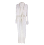 Rayon round Hole Lace Beach Cover up Sexy Cardigan Vacation Sun Protection Shirt Beach Cover Up Bella Mia