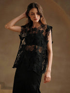 Women Summer Solid Summer Sleeveless Top Crochet hook Bella Mia