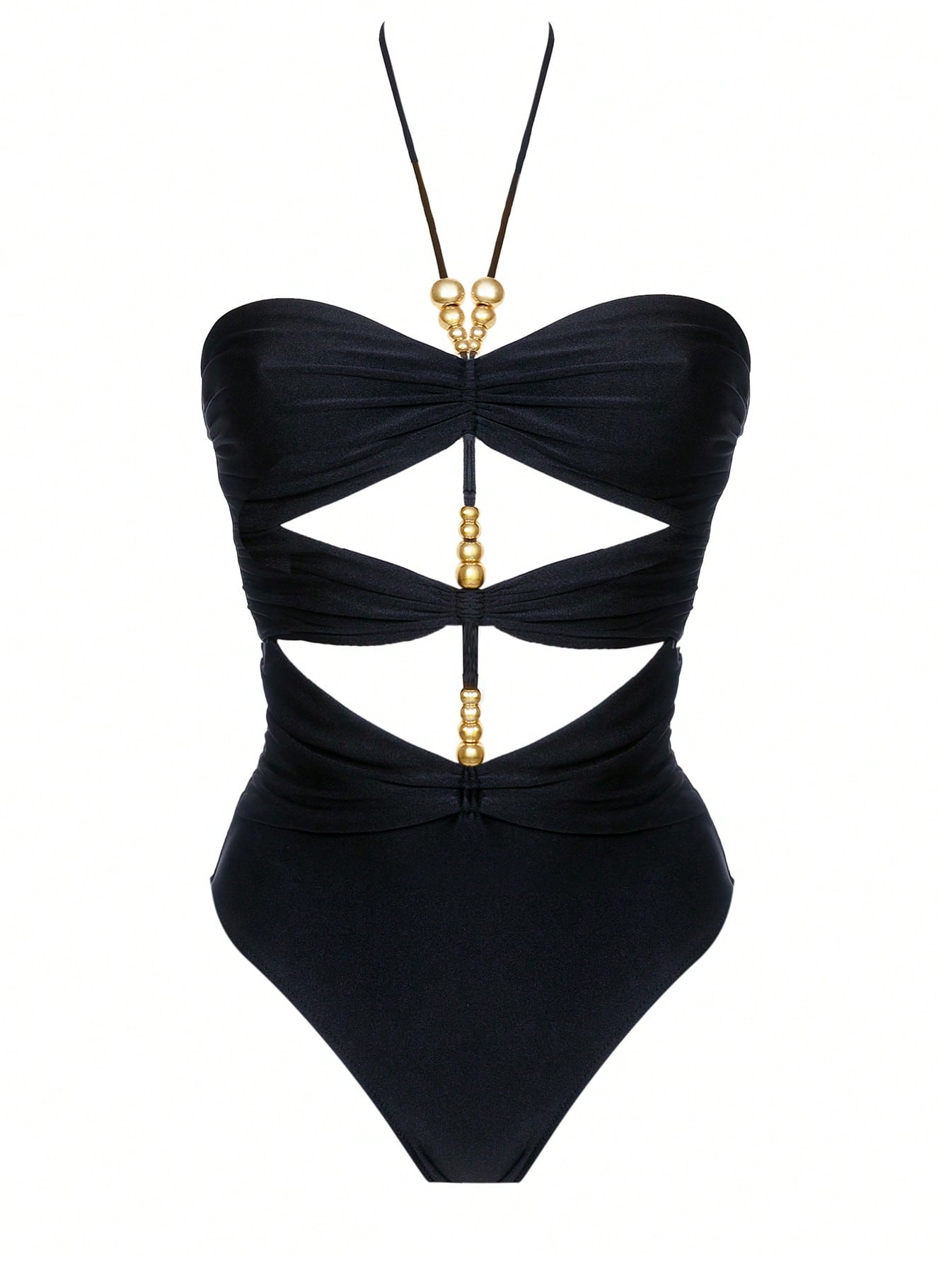 Bikinx Solid Color Cutout One Piece Swimsuit Bella Mia