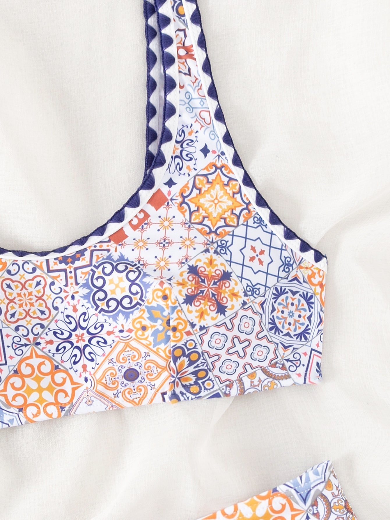 Bikini Sexy Bikini High Waist Print Crocheted Split Swimsuit Women Swimsuit Bella Mia