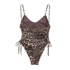 Summer Animal Pattern Printing Silk Net Pleated Decoration Slim Swimsuit Bella Mia