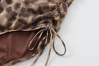 Summer Animal Pattern Printing Silk Net Pleated Decoration Slim Swimsuit Bella Mia