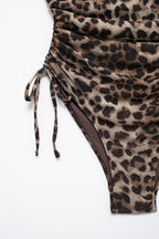 Summer Animal Pattern Printing Silk Net Pleated Decoration Slim Swimsuit Bella Mia