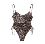 Summer Animal Pattern Printing Silk Net Pleated Decoration Slim Swimsuit Bella Mia