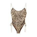 Summer Animal Pattern Printing Silk Net Pleated Decoration Slim Swimsuit Bella Mia