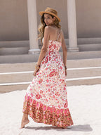 Batch Sweet Spaghetti Strap Floral Print Holiday Dress Maxi Dress Women Bella Mia