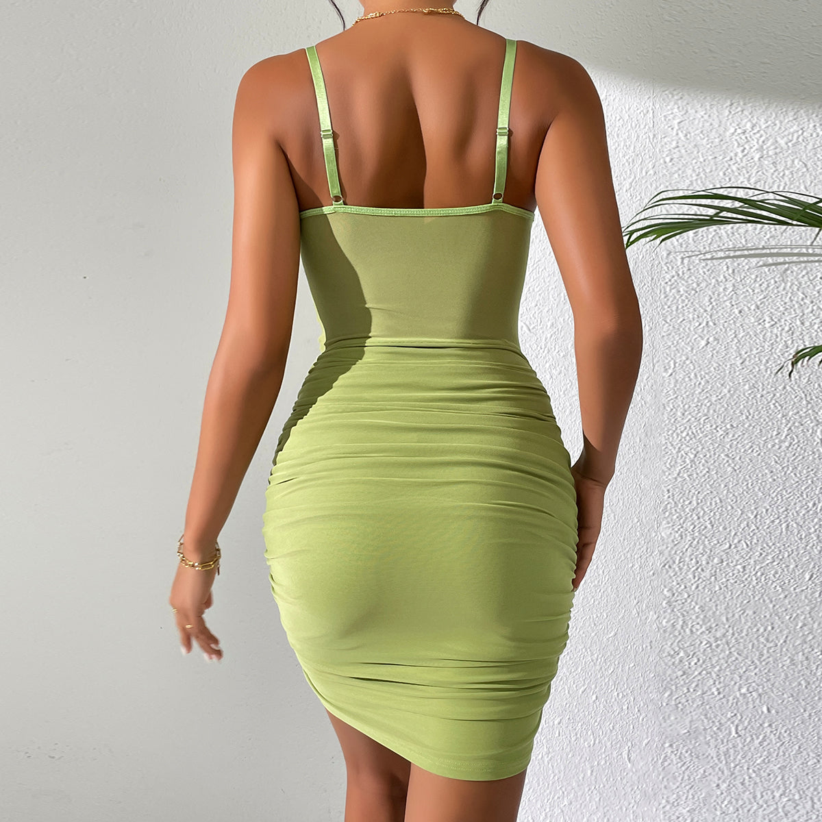 Women Clothing Hand-Embroidered Floral Pleated Steel Ring Dopamine Fresh Sling Dress Bella Mia