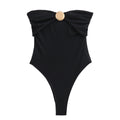Fall Women Street Metal Trim off Neck One Piece Swimsui Bella Mia