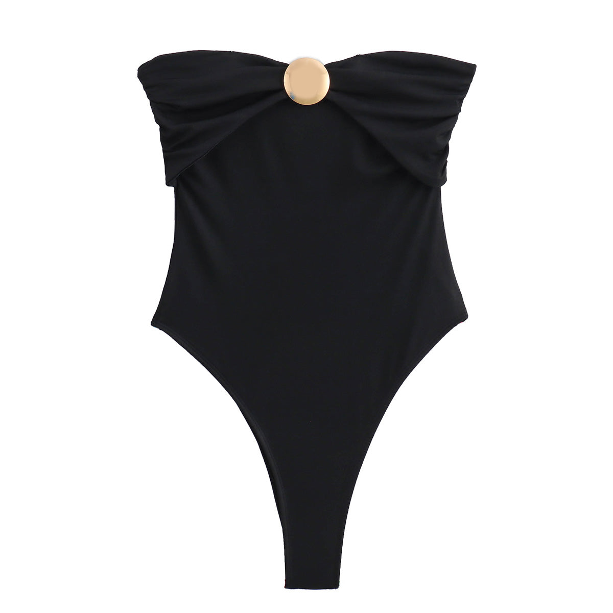 Fall Women Street Metal Trim off Neck One Piece Swimsui Bella Mia