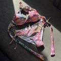 Hard Cup Floral Totem Strap Split Swimsuit Bikini Bikini Bella Mia