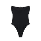 Summer Women Clothing Metal Decoration Off Neck Black Swimsuit Bella Mia