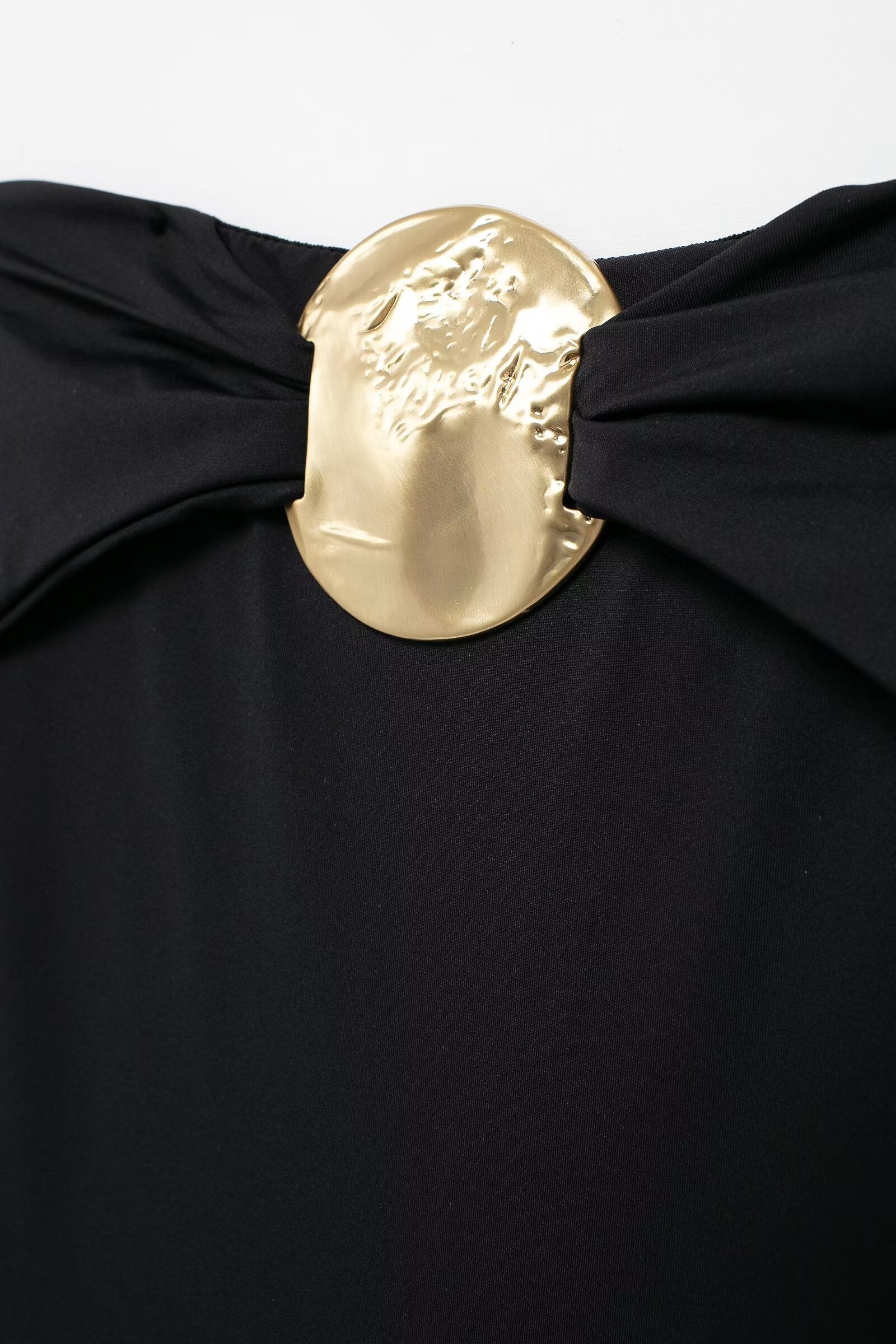 Summer Women Clothing Metal Decoration Off Neck Black Swimsuit Bella Mia