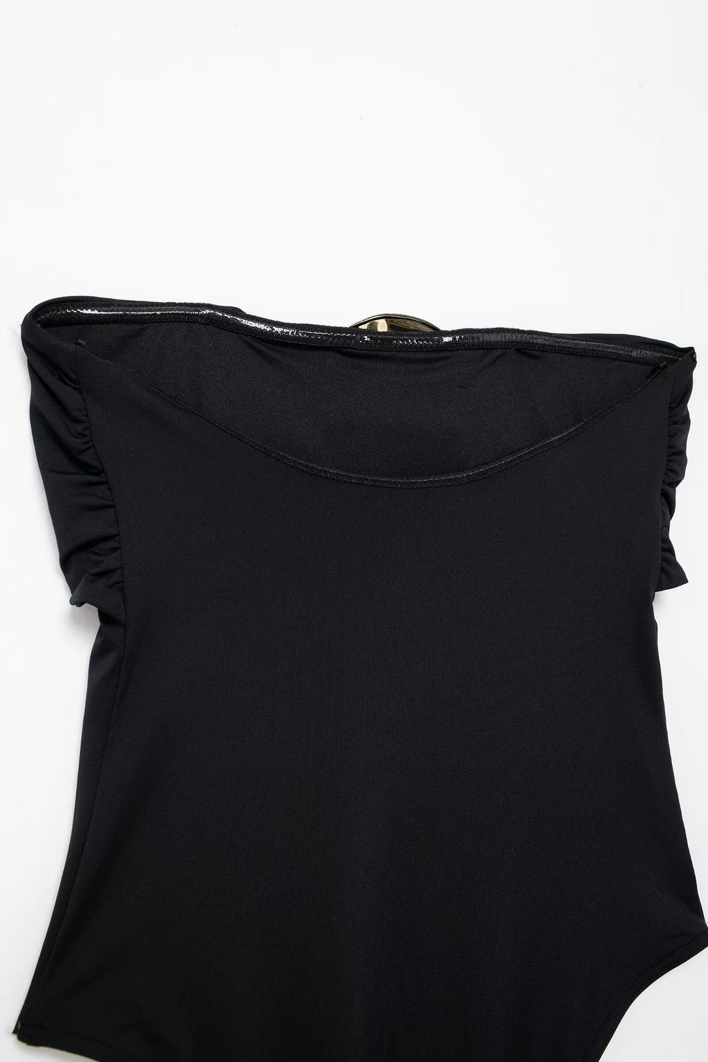 Summer Women Clothing Metal Decoration Off Neck Black Swimsuit Bella Mia