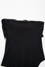 Summer Women Clothing Metal Decoration Off Neck Black Swimsuit Bella Mia