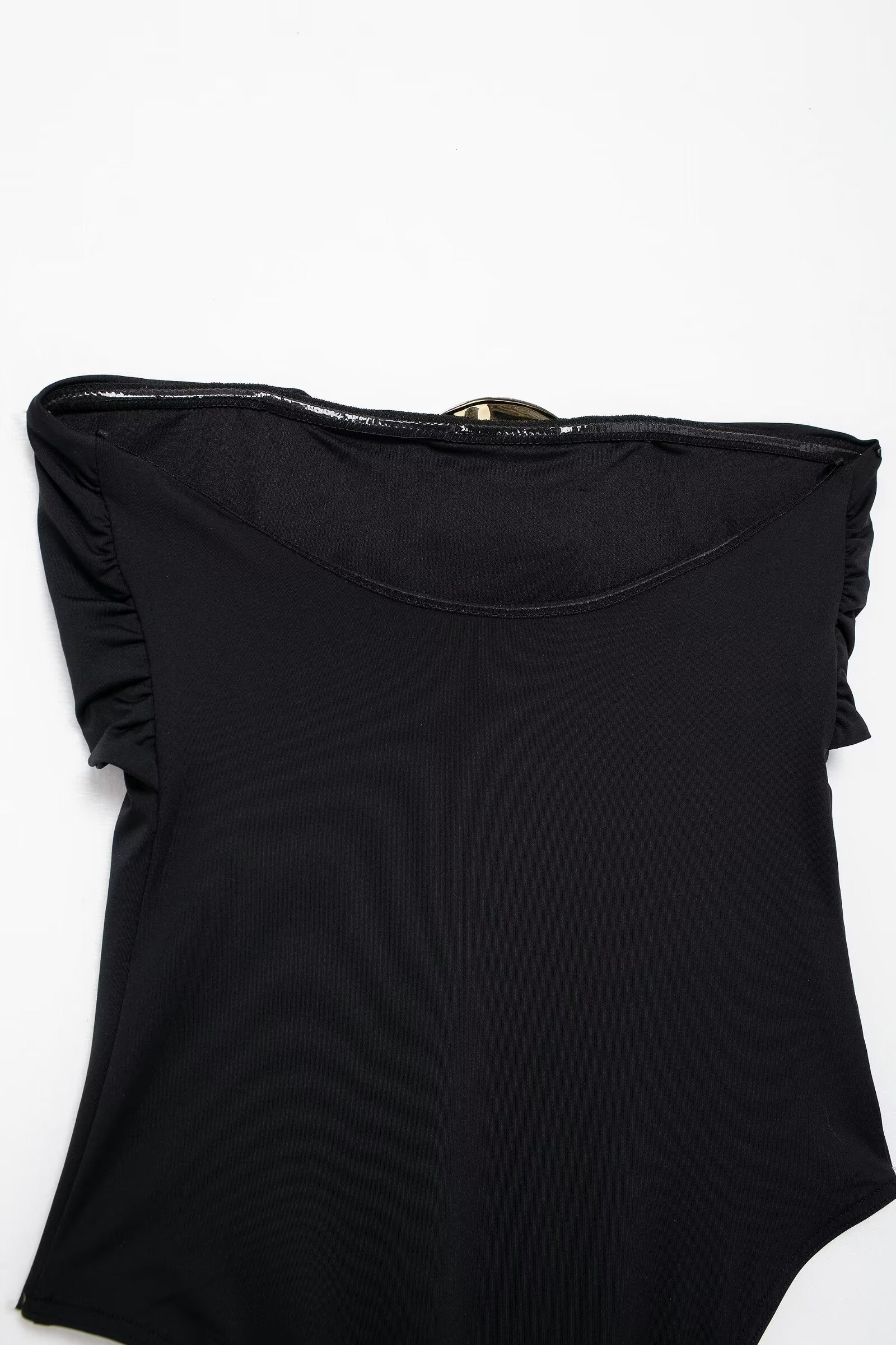 Summer Women Clothing Metal Decoration Off Neck Black Swimsuit Bella Mia