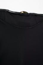 Summer Women Clothing Metal Decoration Off Neck Black Swimsuit Bella Mia
