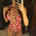 One Piece Swimsuit Women Color Matching Sexy Siamese Swimsuit Bella Mia
