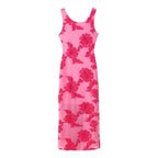 Women Clothing Mesh Three Dimensional Plate Floral Sheath Dress Bella Mia