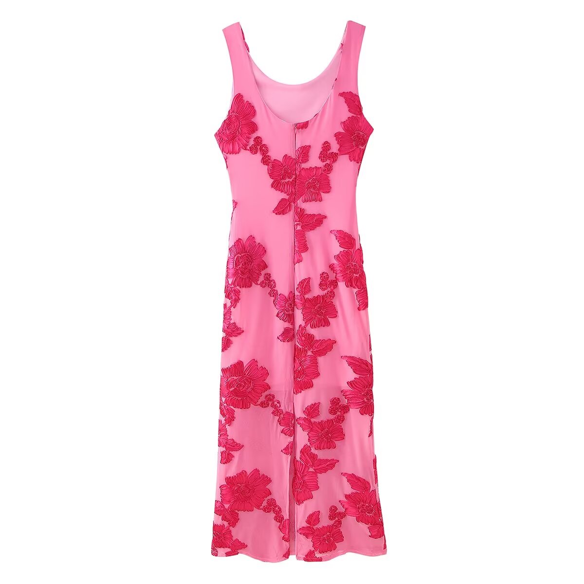 Women Clothing Mesh Three Dimensional Plate Floral Sheath Dress Bella Mia