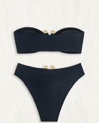 Solid Color Tube Top Bikini Sexy Split Swimsuit Set Women Bikini Swimsuit Bella Mia