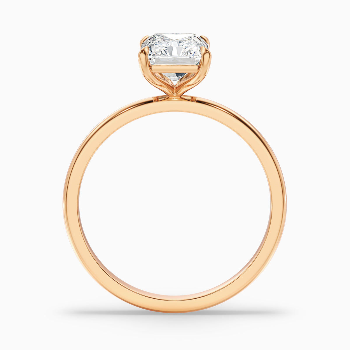 Ariya 3 Carat Radiant Cut Solitaire Moissanite Engagement Ring in 14k Yellow Gold