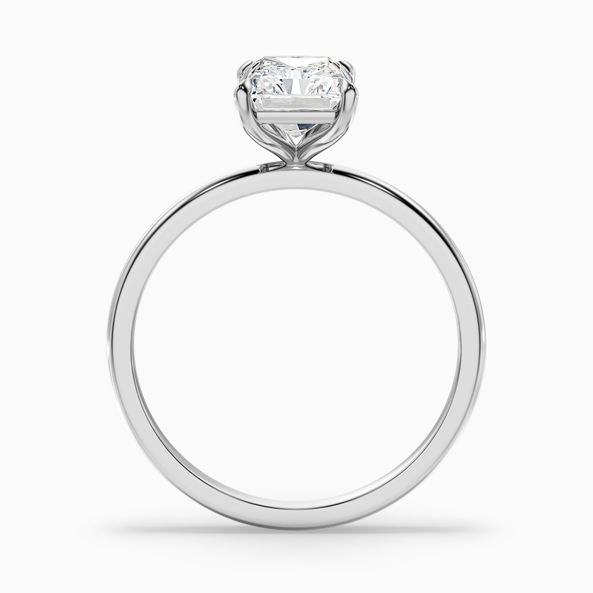 Ariya 3 Carat Radiant Cut Solitaire Moissanite Engagement Ring in 14k Yellow Gold