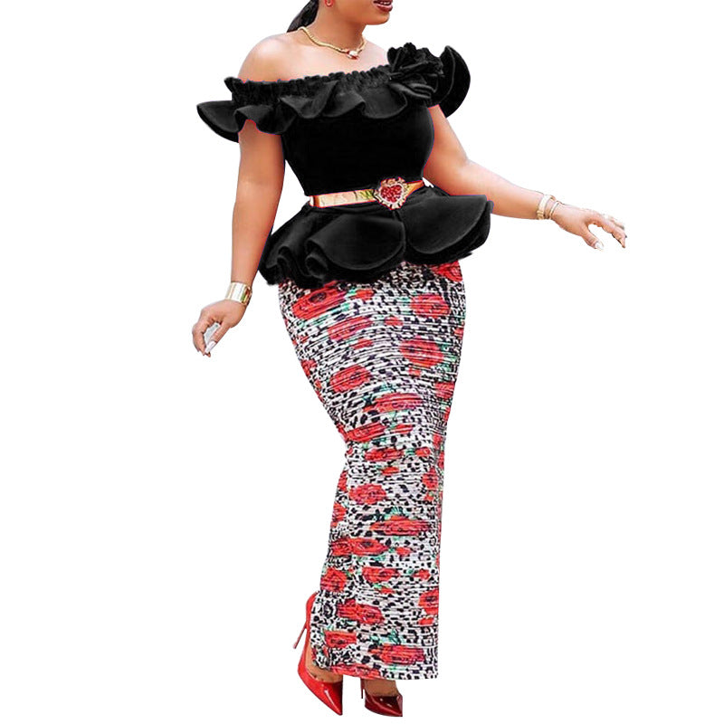 Spring Summer Dress Elegant Sexy Slit Ruffled Cocktail Dress Women