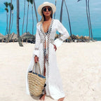 Lace Cardigan Sun Protection Clothing Beach Jacket Swimsuit Bikini Cover-up Blouse Bella Mia
