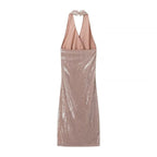Women French Sequin Pleated Halter Dress Bella Mia