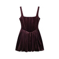 Women Clothing Autumn Velvet Corset Dress
