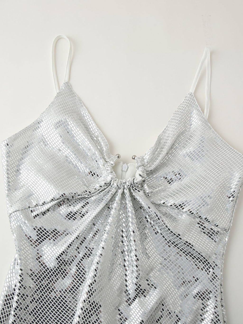 Women Clothing Sequined Long Hollow Cutout Decorative Suspender