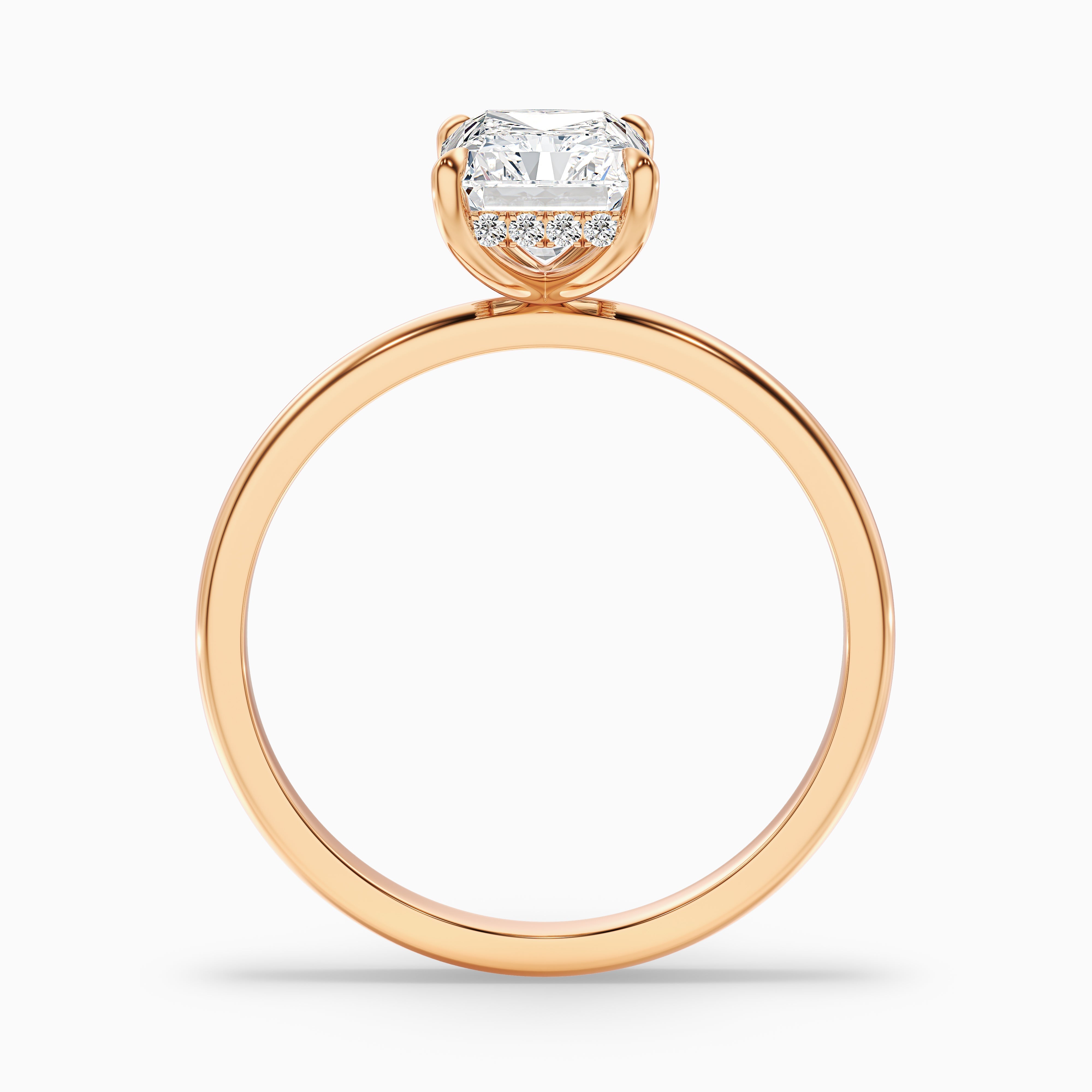 Bonnie 3 Carat Radiant Cut Hidden Halo Lab Grown Diamond Ring in 18k Yellow Gold