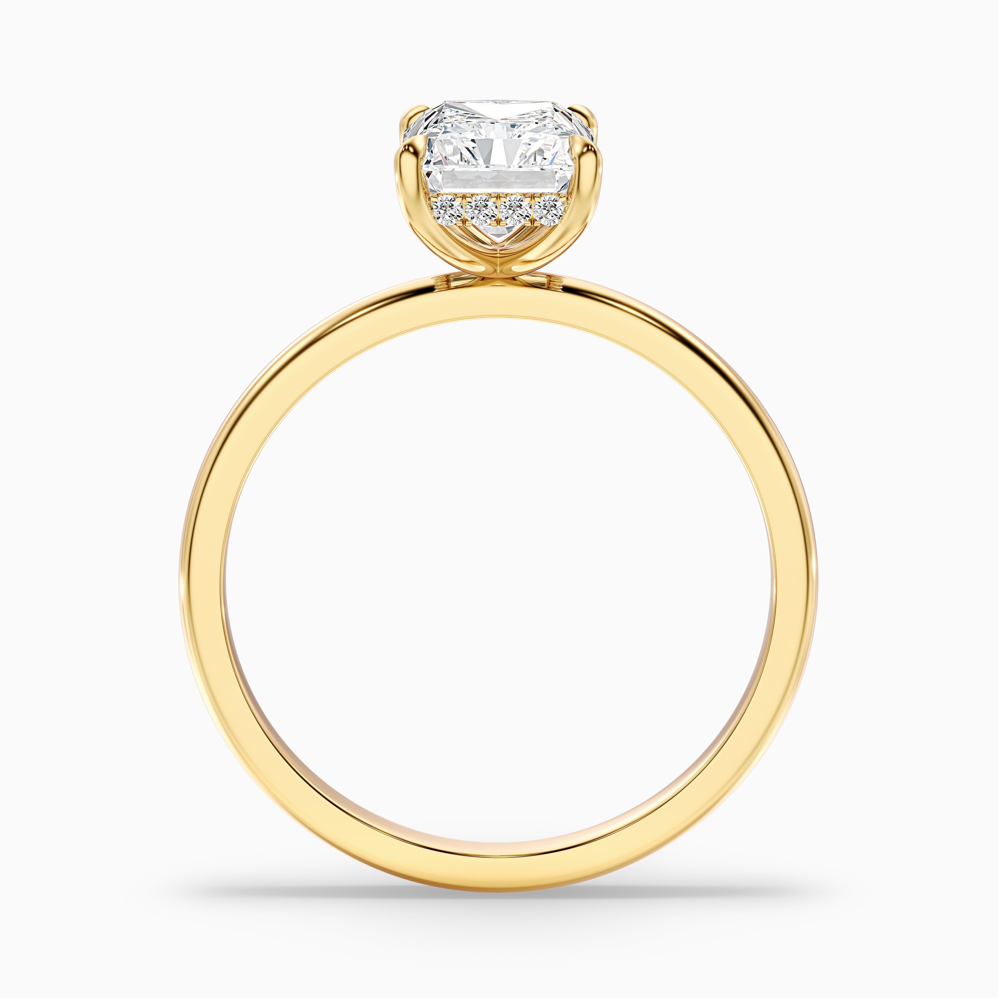 Bonnie 4.5 Carat Radiant Cut Hidden Halo Lab Grown Diamond Ring in 18k Yellow Gold
