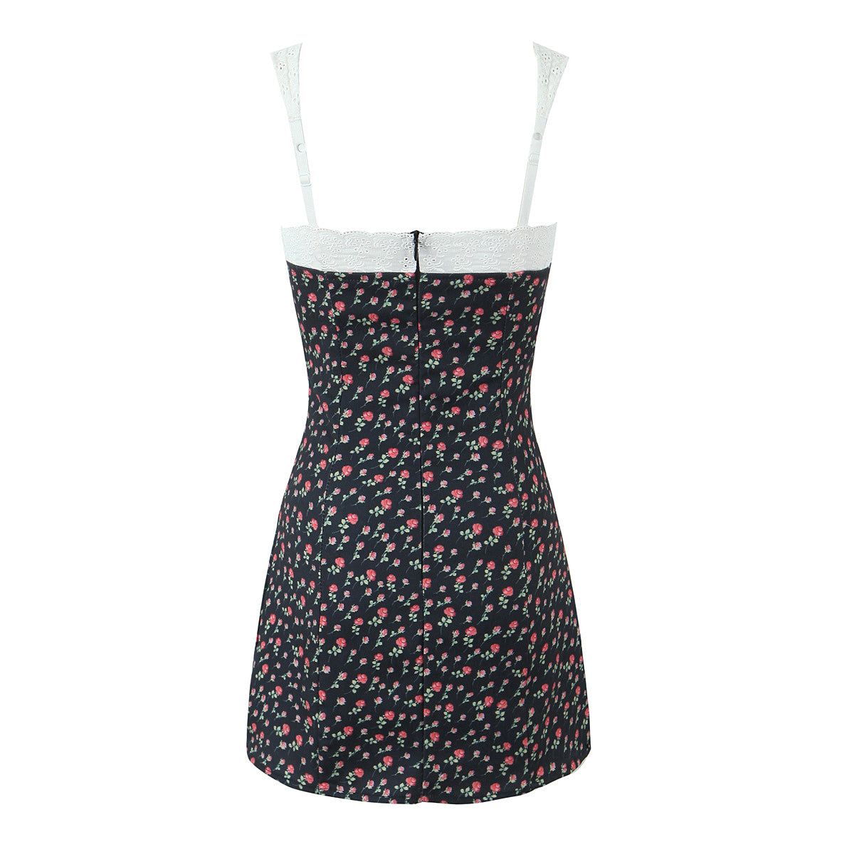Sweet Printed Chic Lace Lace Spaghetti Strap Mini Sexy Slim Fit Backless Hip Bag Dress Bella Mia