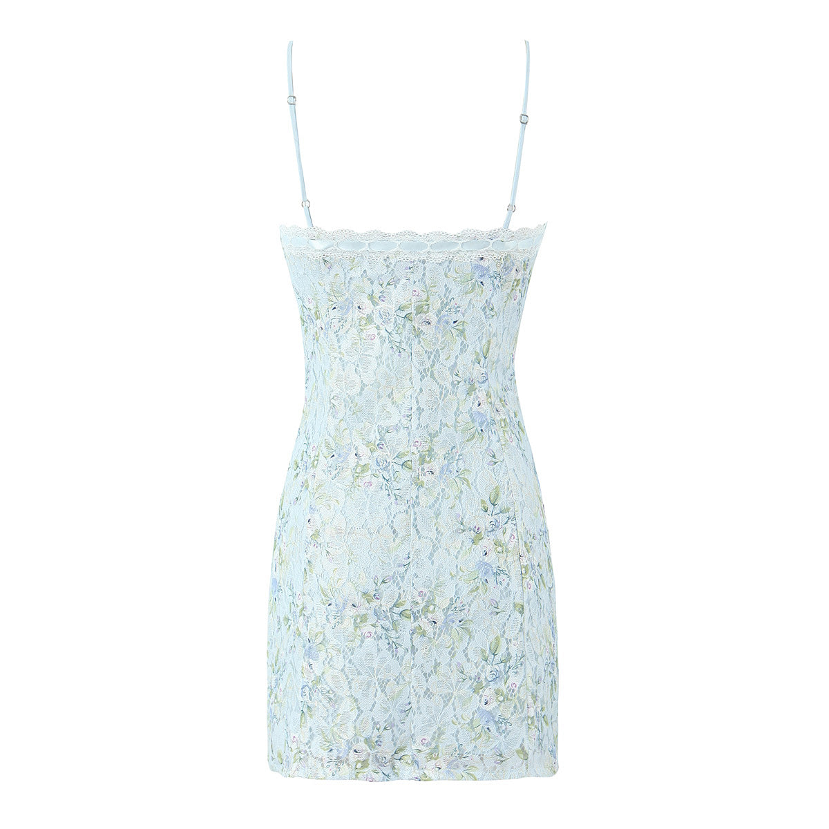 Sweet Printed Chic Lace Splicing Sling Mini French Sexy Slim Fit Short Hip Dresses Bella Mia