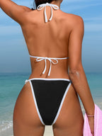 Split Two Piece Set Bikini Women Lace up Backless Simple Swimsuit Bella Mia