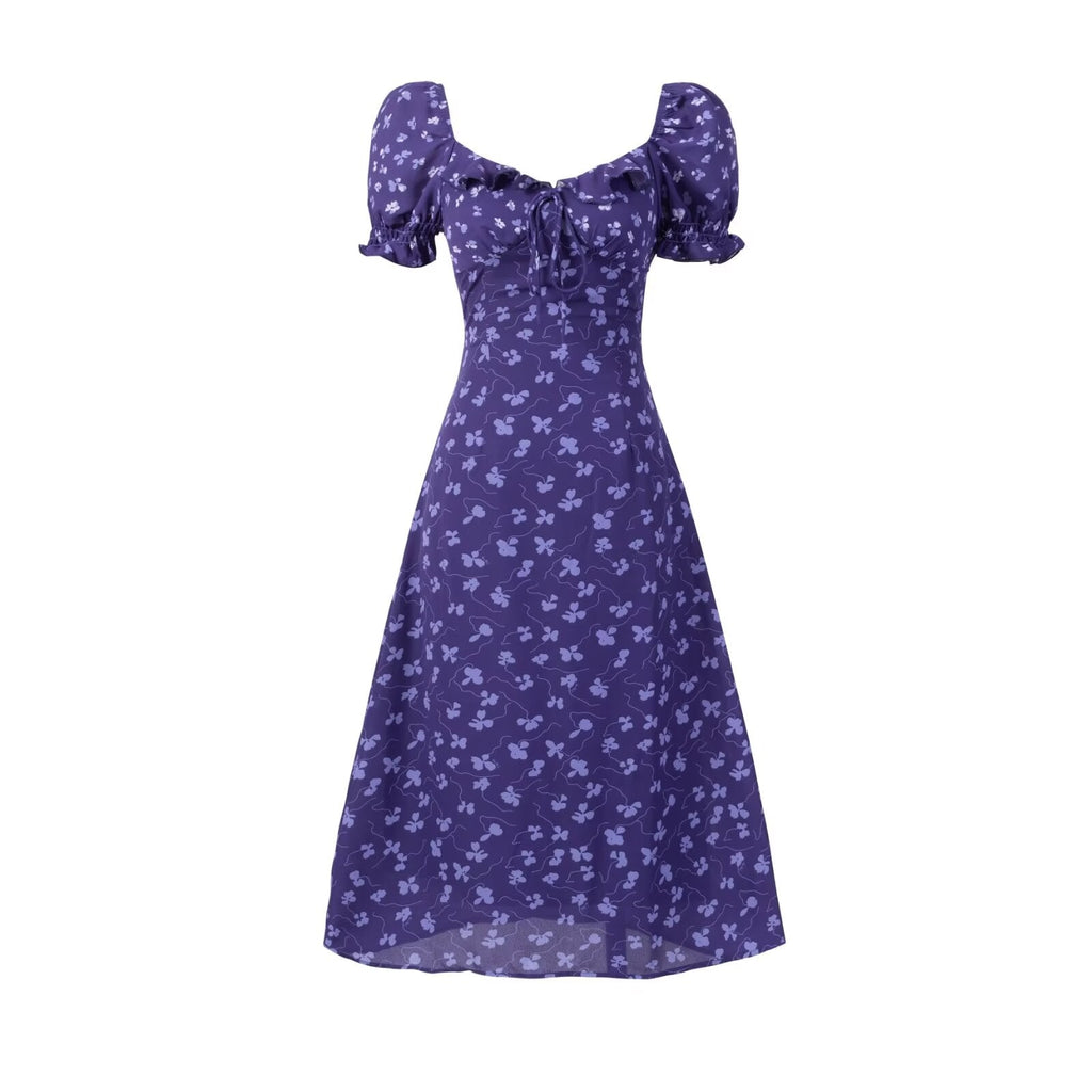 Spring Summer Sense Square Neck Cinched Slim Sexy Backless Mid Length Dress Women Clothing
