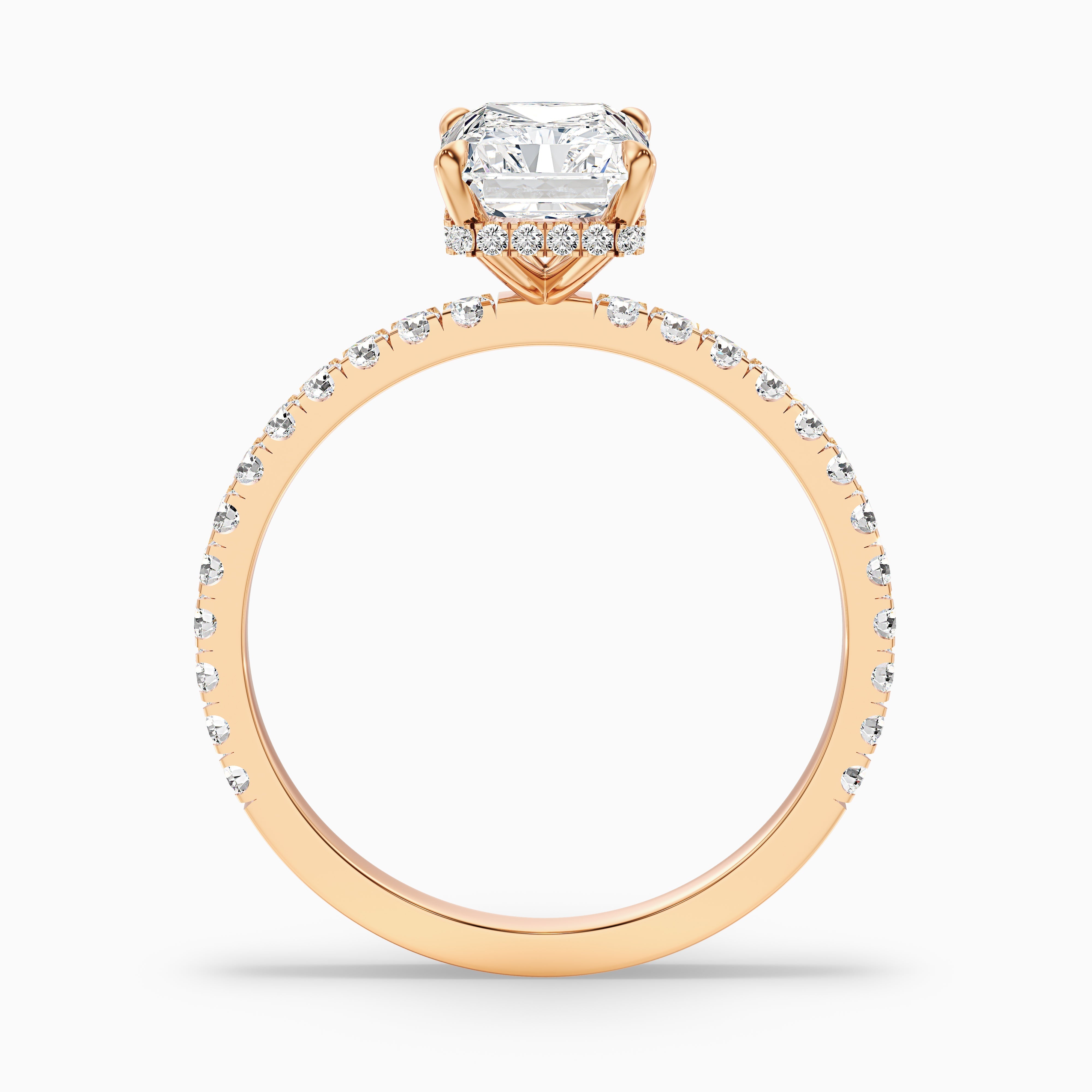 Casey 1.5 Carat Radiant Cut Hidden Halo Pave Lab Grown Diamond Ring in 925 Sterling Silver