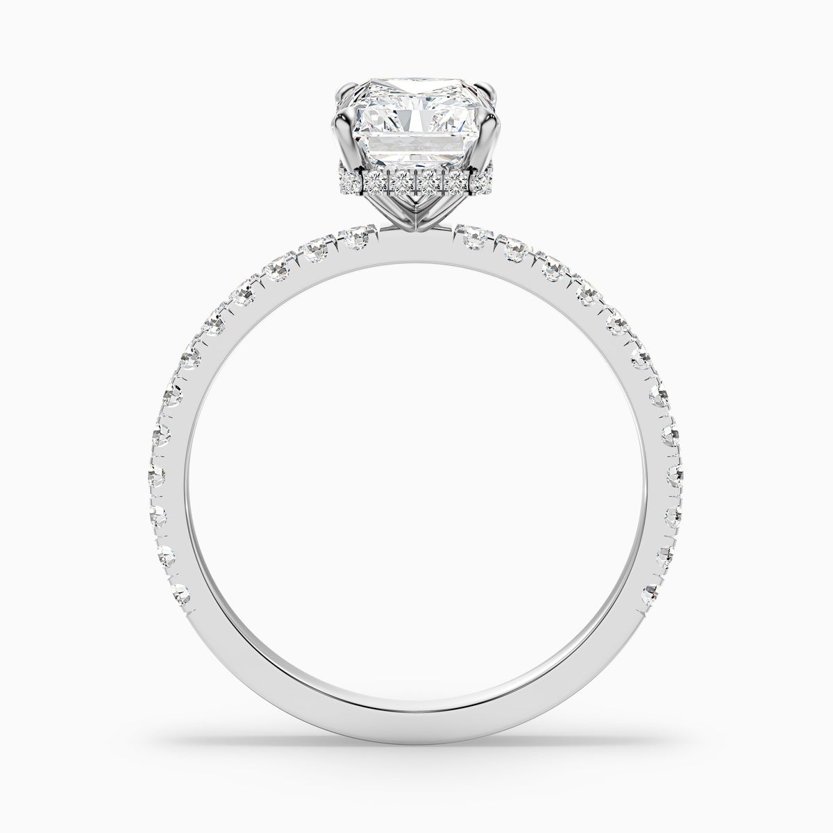 Darcy 1 Carat Radiant Cut Hidden Halo Moissanite Engagement Ring in 10k Yellow Gold