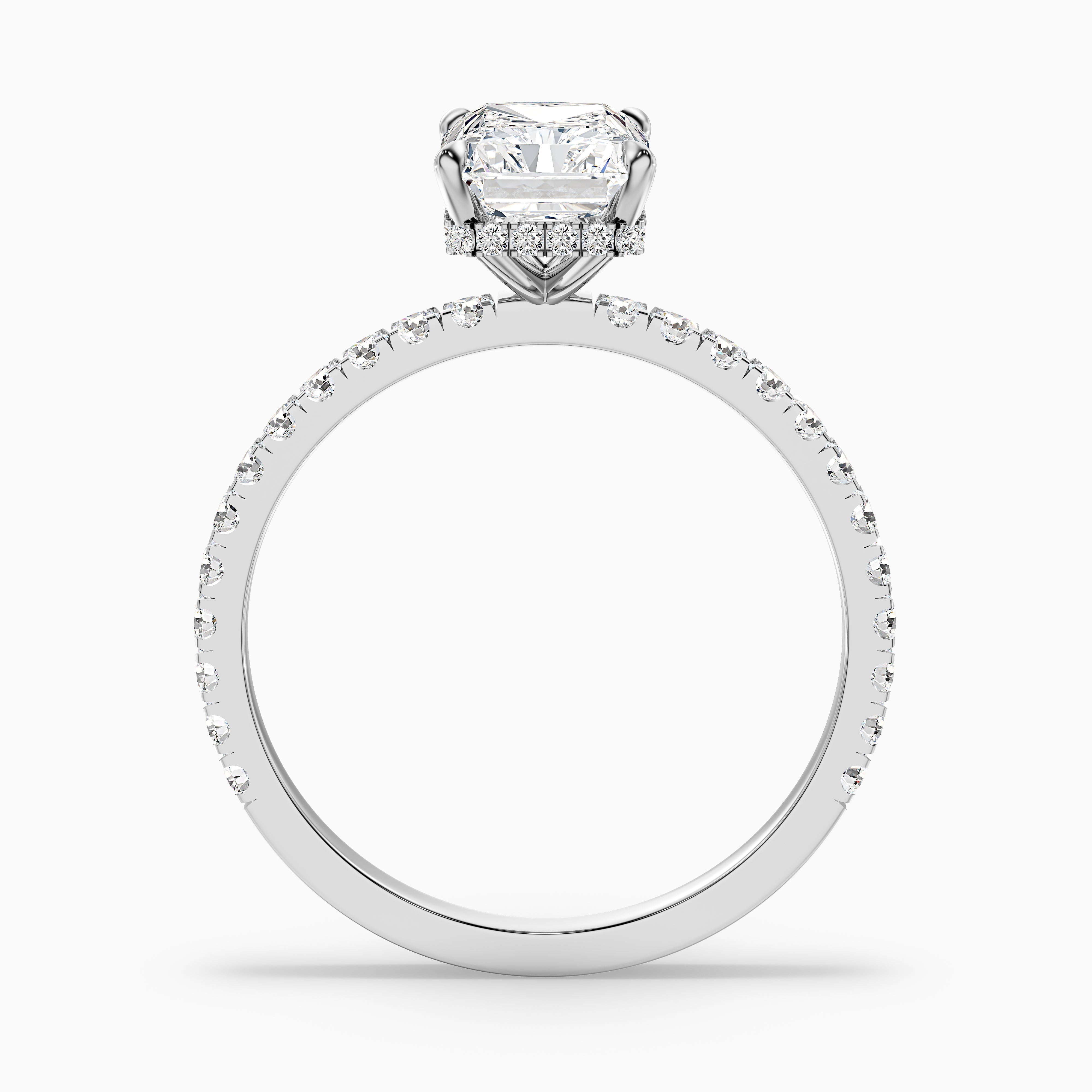 Darcy 3.5 Carat Radiant Cut Hidden Halo Moissanite Engagement Ring in 10k White Gold