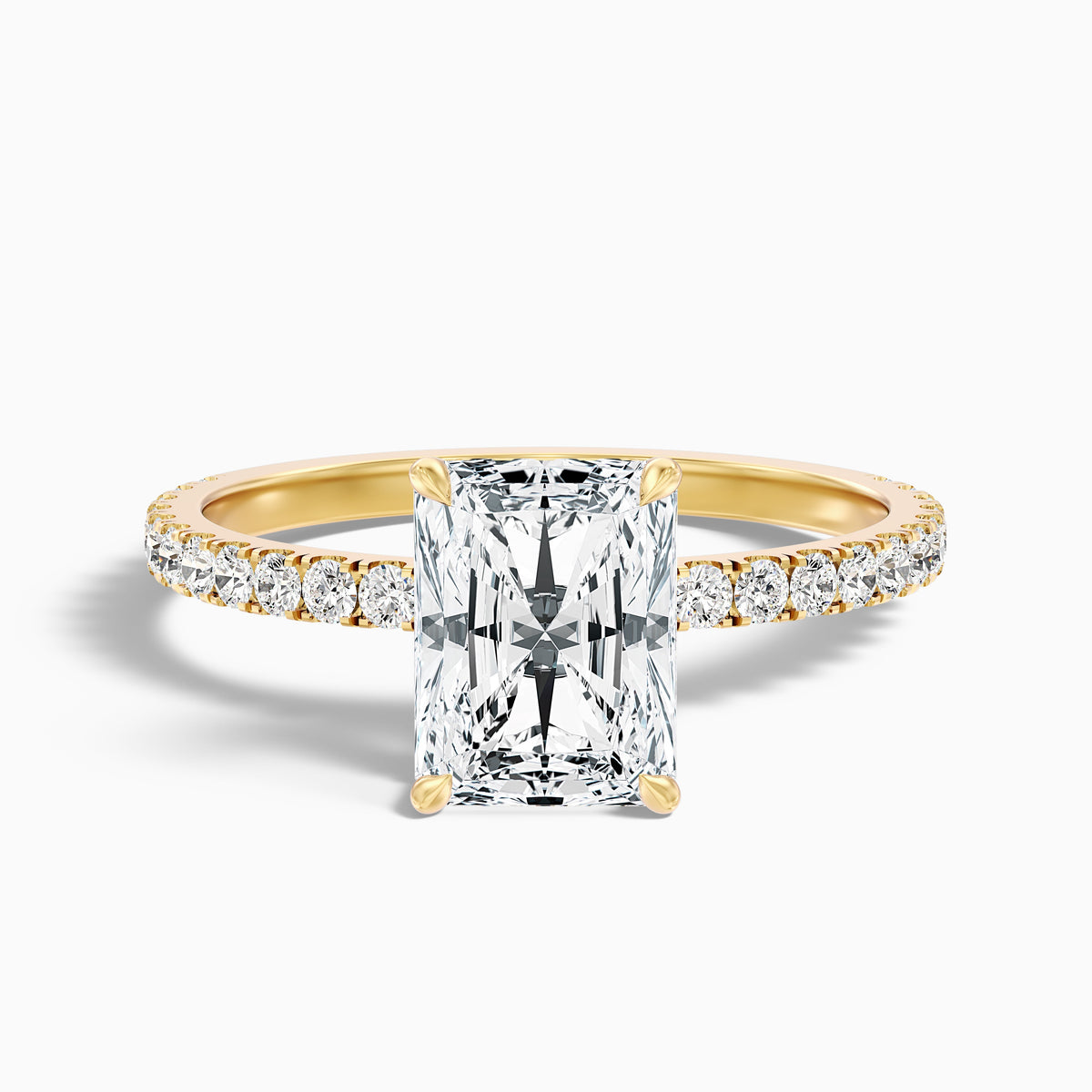 Casey 2.5 Carat Radiant Cut Hidden Halo Pave Lab Grown Diamond Ring in 10k White Gold