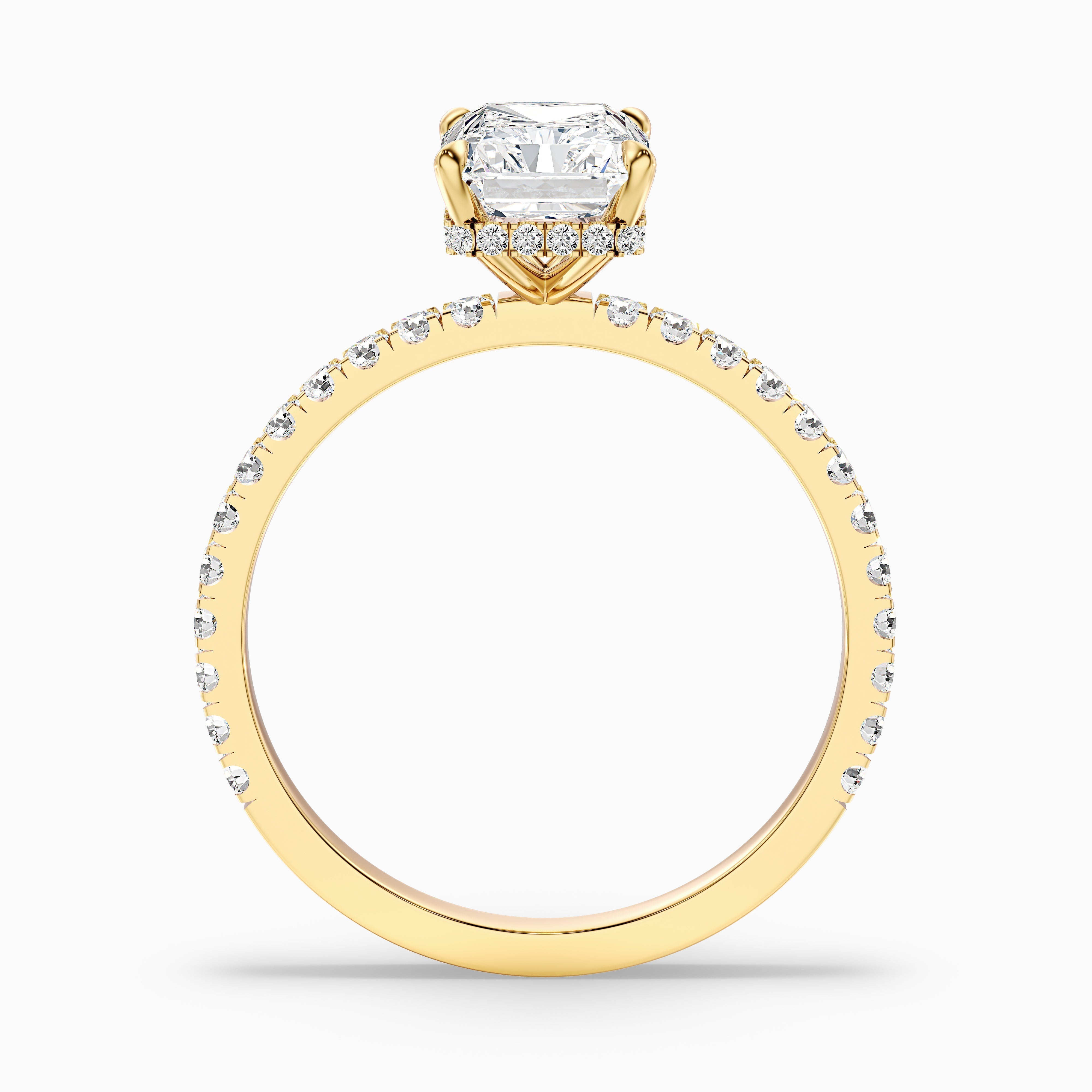 Casey 1.5 Carat Radiant Cut Hidden Halo Pave Lab Grown Diamond Ring in 925 Sterling Silver
