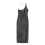 Sexy Women One Shoulder Slit Thigh Sequ Formal Wear Dress Bella Mia